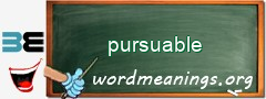WordMeaning blackboard for pursuable